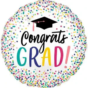 Anagram 18" Congrats Grad Color Dots Balloon (FLAT)
